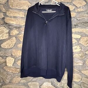 Men's Classic Navy Zip-Up Sweater